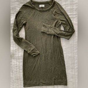 Loft Lou & Grey Dark Olive Green long Sleeve Casual Dress XS